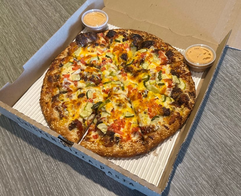 Smashin Burger Pizza.