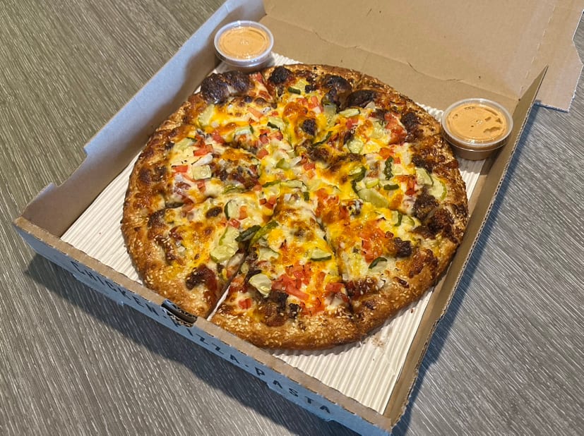 Smashin Burger Pizza.